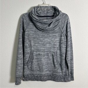 L.L. Bean Women’s Sm Cozy Fleece Pullover Sweatshirt Thumbholes Cowl Neck Gray